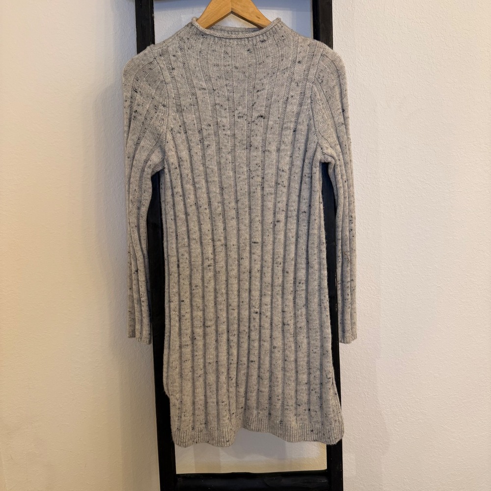 Madewell Women Donegal Rolled Gray Ribbed‎ Mock Neck Sweater Dress Size S